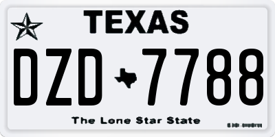 TX license plate DZD7788