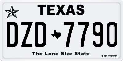 TX license plate DZD7790