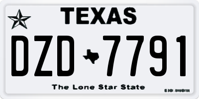 TX license plate DZD7791