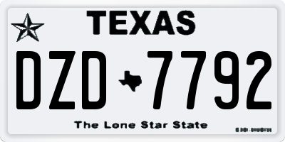 TX license plate DZD7792