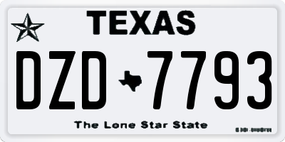 TX license plate DZD7793