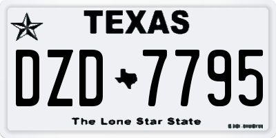 TX license plate DZD7795
