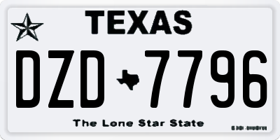 TX license plate DZD7796