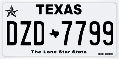 TX license plate DZD7799