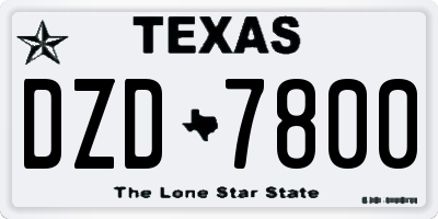 TX license plate DZD7800