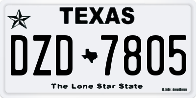 TX license plate DZD7805