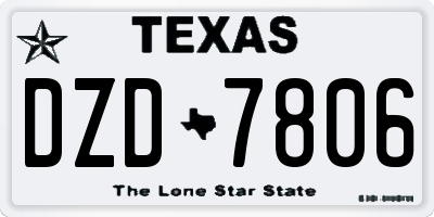 TX license plate DZD7806