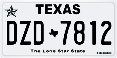 TX license plate DZD7812