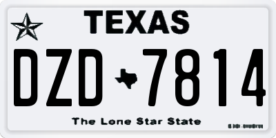 TX license plate DZD7814