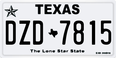 TX license plate DZD7815