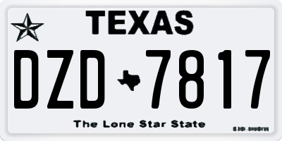 TX license plate DZD7817