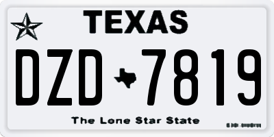 TX license plate DZD7819