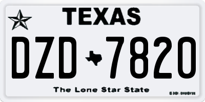 TX license plate DZD7820