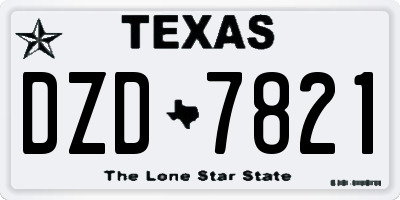 TX license plate DZD7821