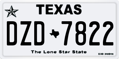 TX license plate DZD7822
