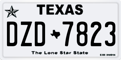 TX license plate DZD7823