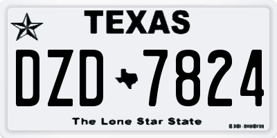 TX license plate DZD7824