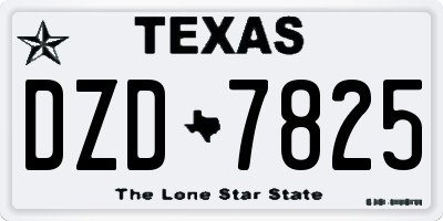 TX license plate DZD7825