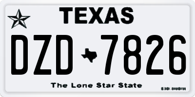 TX license plate DZD7826