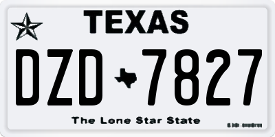 TX license plate DZD7827