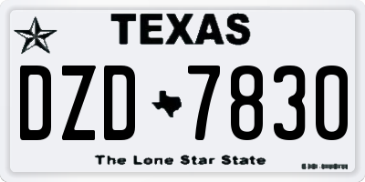 TX license plate DZD7830