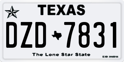 TX license plate DZD7831