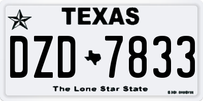TX license plate DZD7833