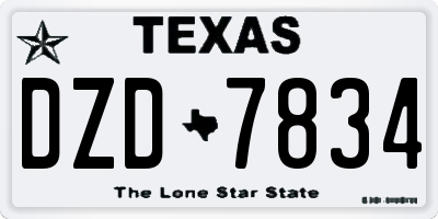 TX license plate DZD7834