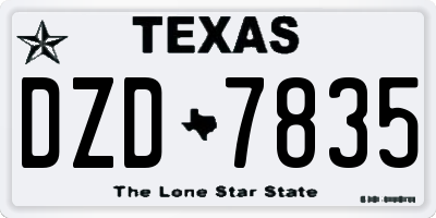 TX license plate DZD7835