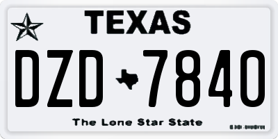 TX license plate DZD7840