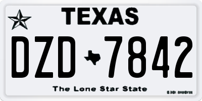 TX license plate DZD7842