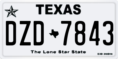 TX license plate DZD7843
