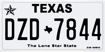 TX license plate DZD7844