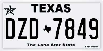 TX license plate DZD7849