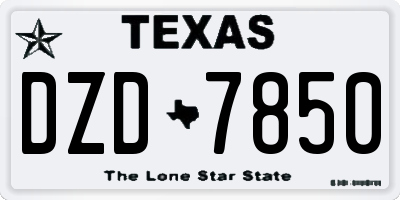 TX license plate DZD7850