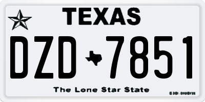 TX license plate DZD7851
