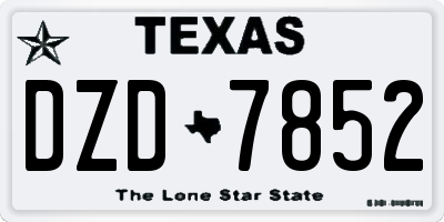 TX license plate DZD7852