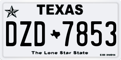 TX license plate DZD7853
