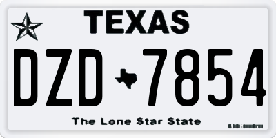 TX license plate DZD7854