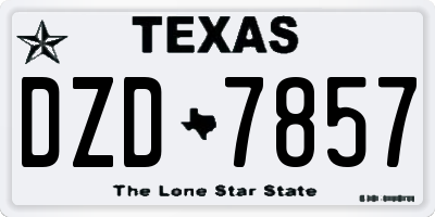 TX license plate DZD7857