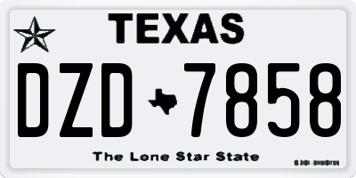 TX license plate DZD7858