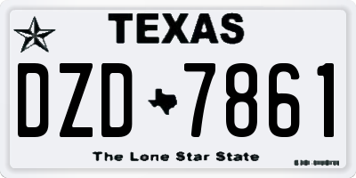 TX license plate DZD7861