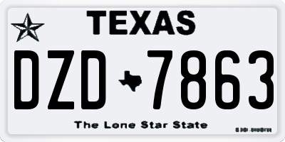 TX license plate DZD7863