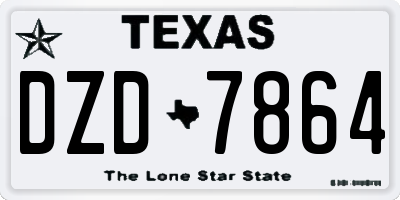 TX license plate DZD7864