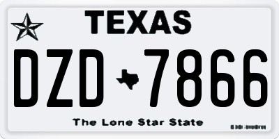 TX license plate DZD7866