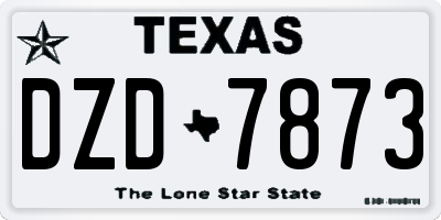 TX license plate DZD7873