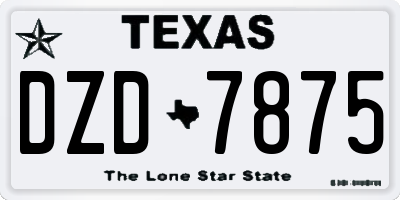 TX license plate DZD7875