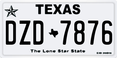 TX license plate DZD7876