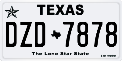 TX license plate DZD7878