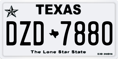 TX license plate DZD7880